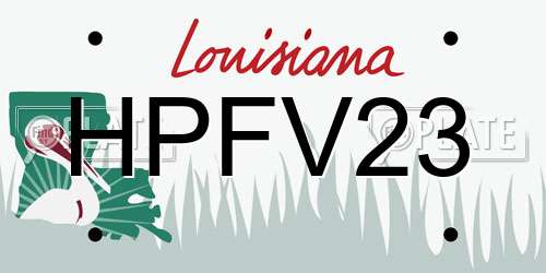 HPFV23 Louisiana License Plate