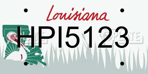 HPI5123 Louisiana License Plate