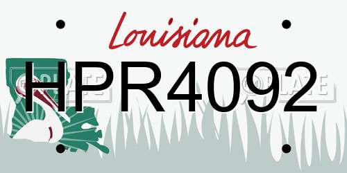 HPR4092 Louisiana License Plate