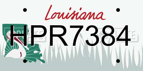 HPR7384 Louisiana License Plate