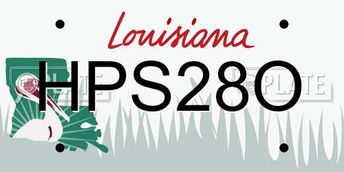 HPS28O Louisiana License Plate