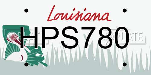 HPS780 Louisiana License Plate