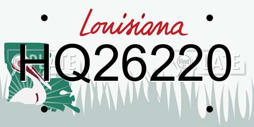 HQ26220 Louisiana License Plate