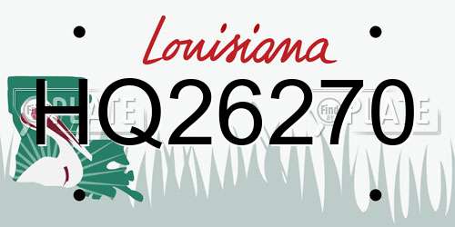 HQ26270 Louisiana License Plate