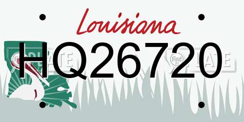 HQ26720 Louisiana License Plate
