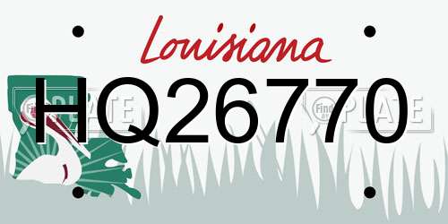 HQ26770 Louisiana License Plate
