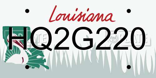 HQ2G220 Louisiana License Plate