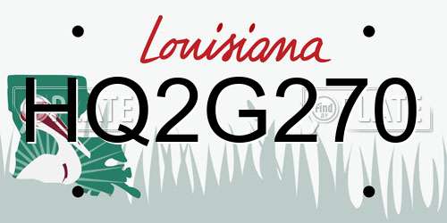 HQ2G270 Louisiana License Plate