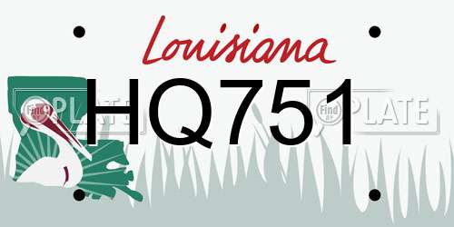HQ751 Louisiana License Plate