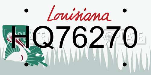 HQ76270 Louisiana License Plate