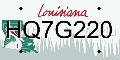 HQ7G220 Louisiana License Plate