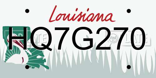 HQ7G270 Louisiana License Plate
