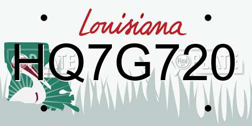 HQ7G720 Louisiana License Plate