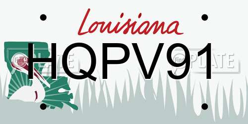 HQPV91 Louisiana License Plate