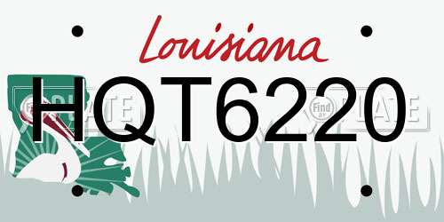 HQT6220 Louisiana License Plate
