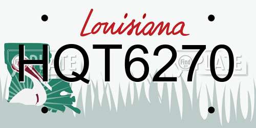 HQT6270 Louisiana License Plate