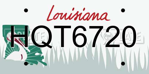 HQT6720 Louisiana License Plate