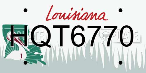 HQT6770 Louisiana License Plate