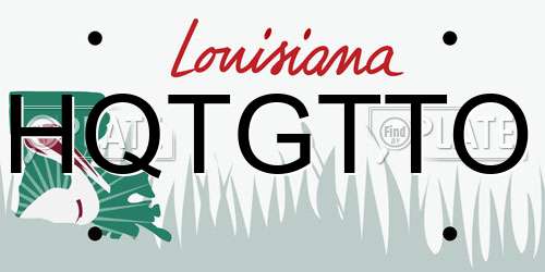 HQTGTTO Louisiana License Plate
