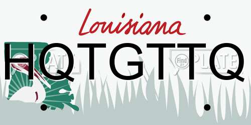 HQTGTTQ Louisiana License Plate