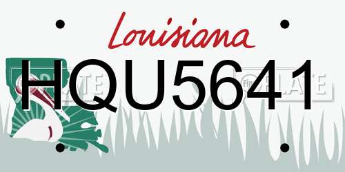 HQU5641 Louisiana License Plate