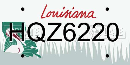 HQZ6220 Louisiana License Plate