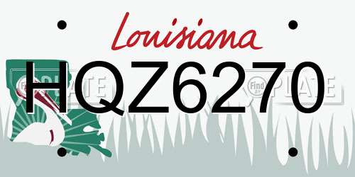 HQZ6270 Louisiana License Plate