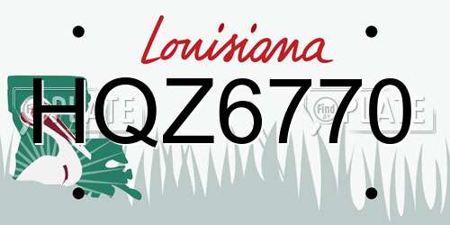 HQZ6770 Louisiana License Plate