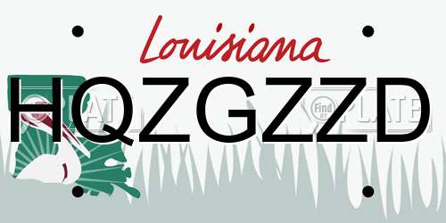 HQZGZZD Louisiana License Plate