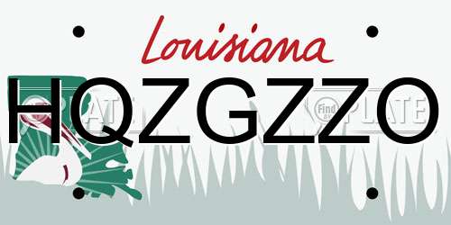 HQZGZZO Louisiana License Plate