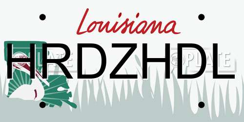HRDZHDL Louisiana License Plate