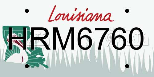 HRM6760 Louisiana License Plate