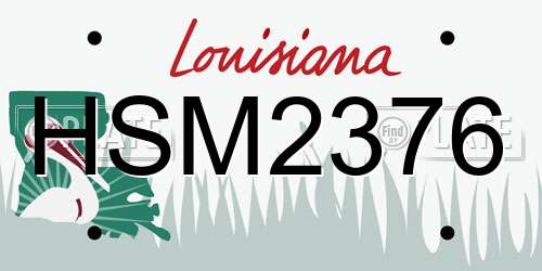 HSM2376 Louisiana License Plate