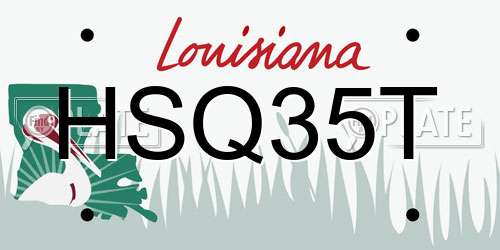 HSQ35T Louisiana License Plate