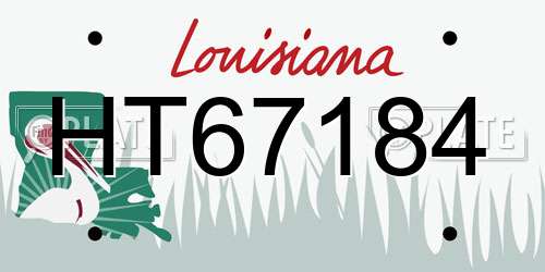 HT67184 Louisiana License Plate