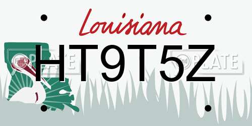 HT9T5Z Louisiana License Plate