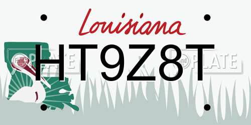 HT9Z8T Louisiana License Plate