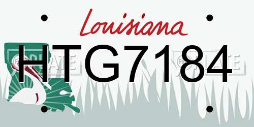 HTG7184 Louisiana License Plate