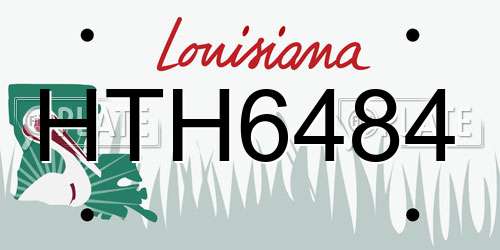HTH6484 Louisiana License Plate