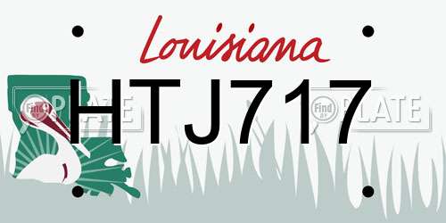 HTJ717 Louisiana License Plate