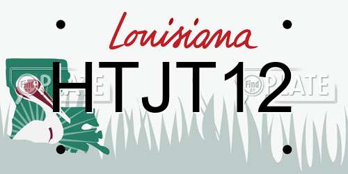 HTJT12 Louisiana License Plate