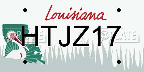 HTJZ17 Louisiana License Plate