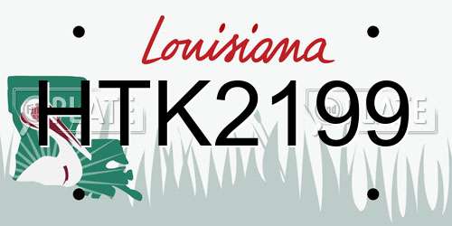 HTK2199 Louisiana License Plate
