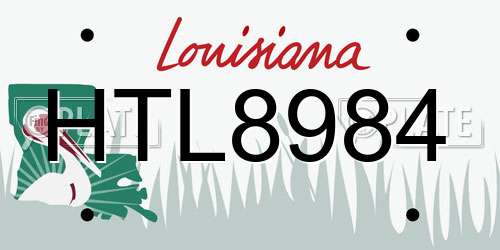 HTL8984 Louisiana License Plate