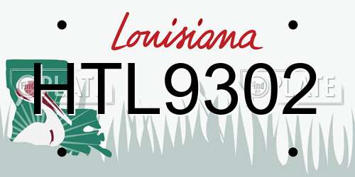 HTL9302 Louisiana License Plate