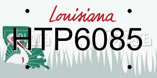 HTP6085 Louisiana License Plate