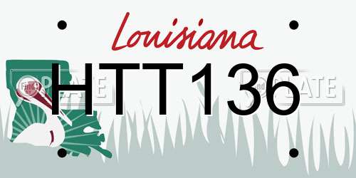 HTT136 Louisiana License Plate