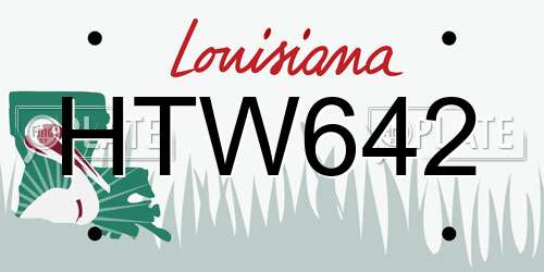 HTW642 Louisiana License Plate