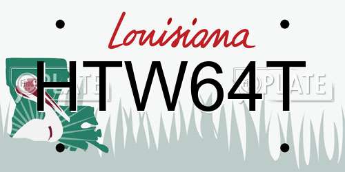 HTW64T Louisiana License Plate
