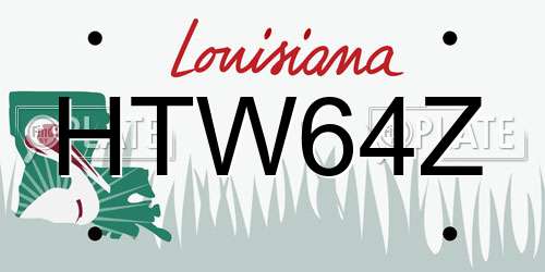 HTW64Z Louisiana License Plate